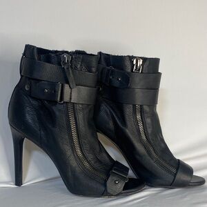Dolce Vita Black Leather Heeled Boots Size 9